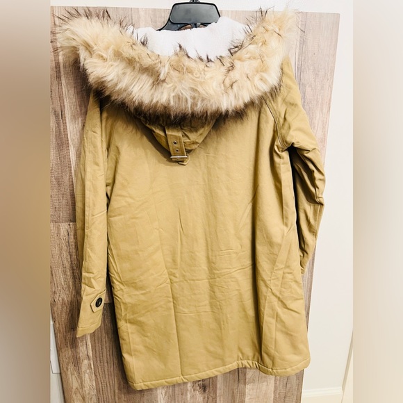 Tan Coat, Hooded, Sz S/M - Picture 2 of 7